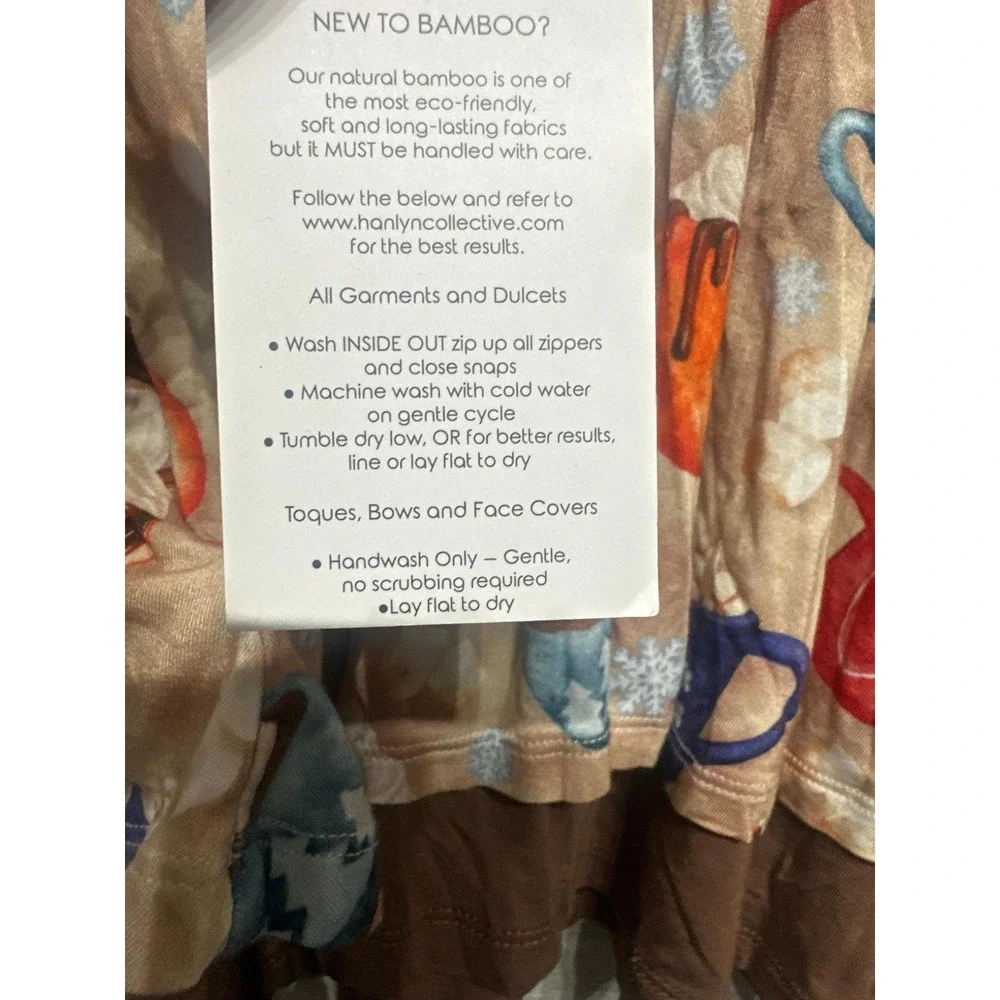 Hanlyn Collective Hot Cocoa Bamboo Dress Kids 18-24m Tan Winter Ruffle NWT
